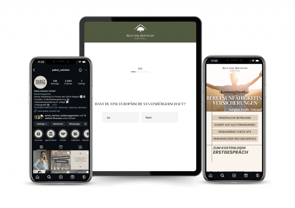 Pabst Solution GmbH Mockups Kunden- und Mitarbeitergewinnung